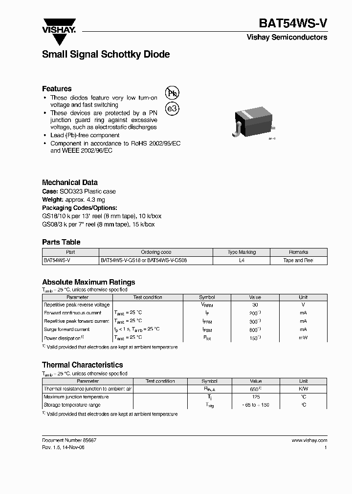 BAT54WS-V_4399522.PDF Datasheet