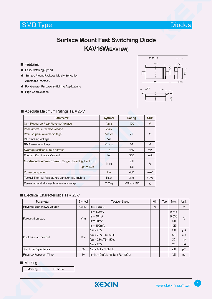 BAV16W_4389526.PDF Datasheet