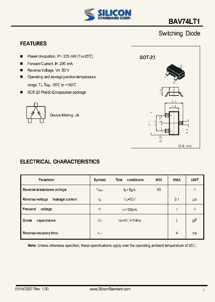 BAV74LT1_4850178.PDF Datasheet
