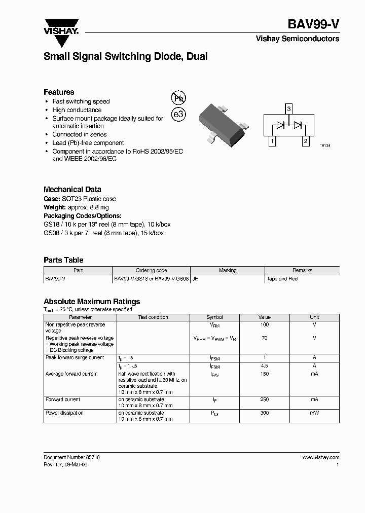 BAV99-V_4403933.PDF Datasheet