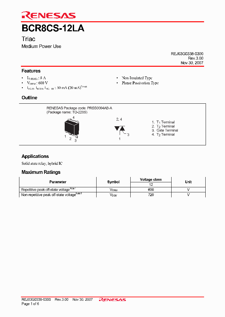 BCR8CS-12LA_4433580.PDF Datasheet