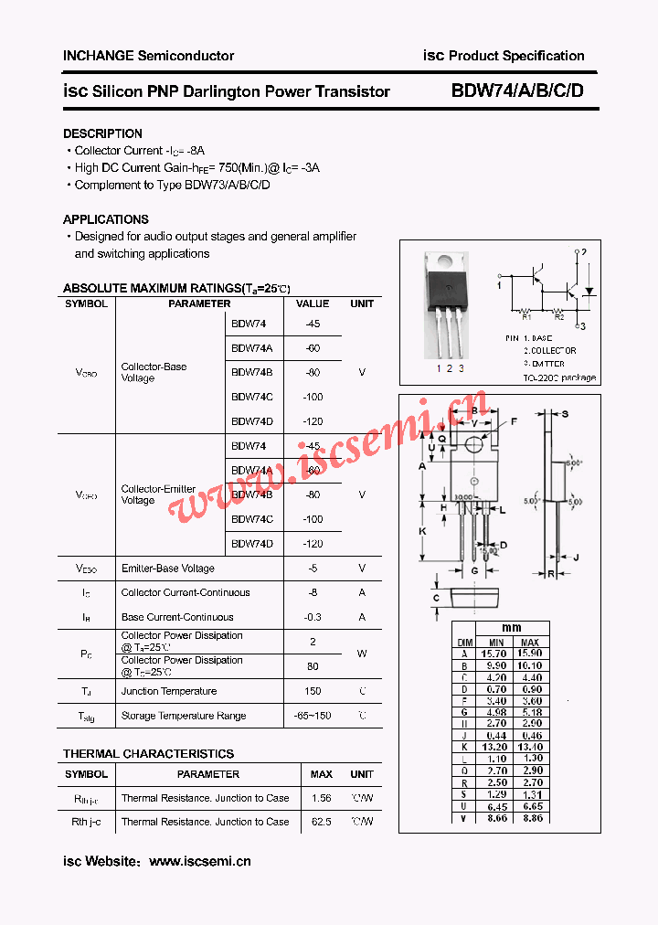BDW74C_4720617.PDF Datasheet