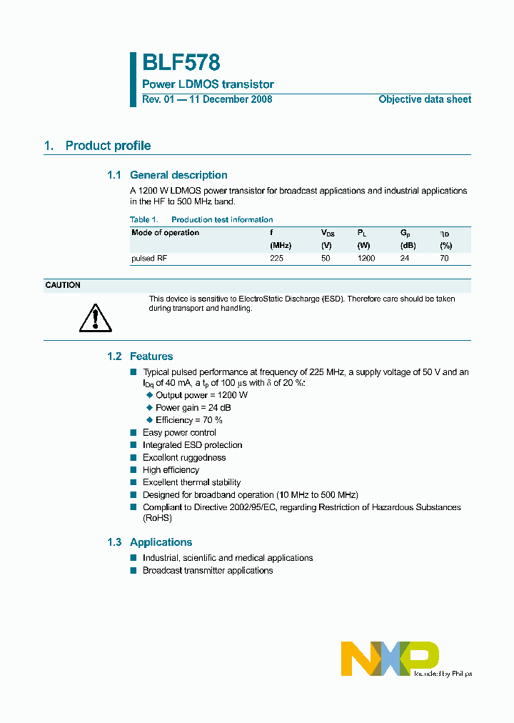 BLF578_4385238.PDF Datasheet