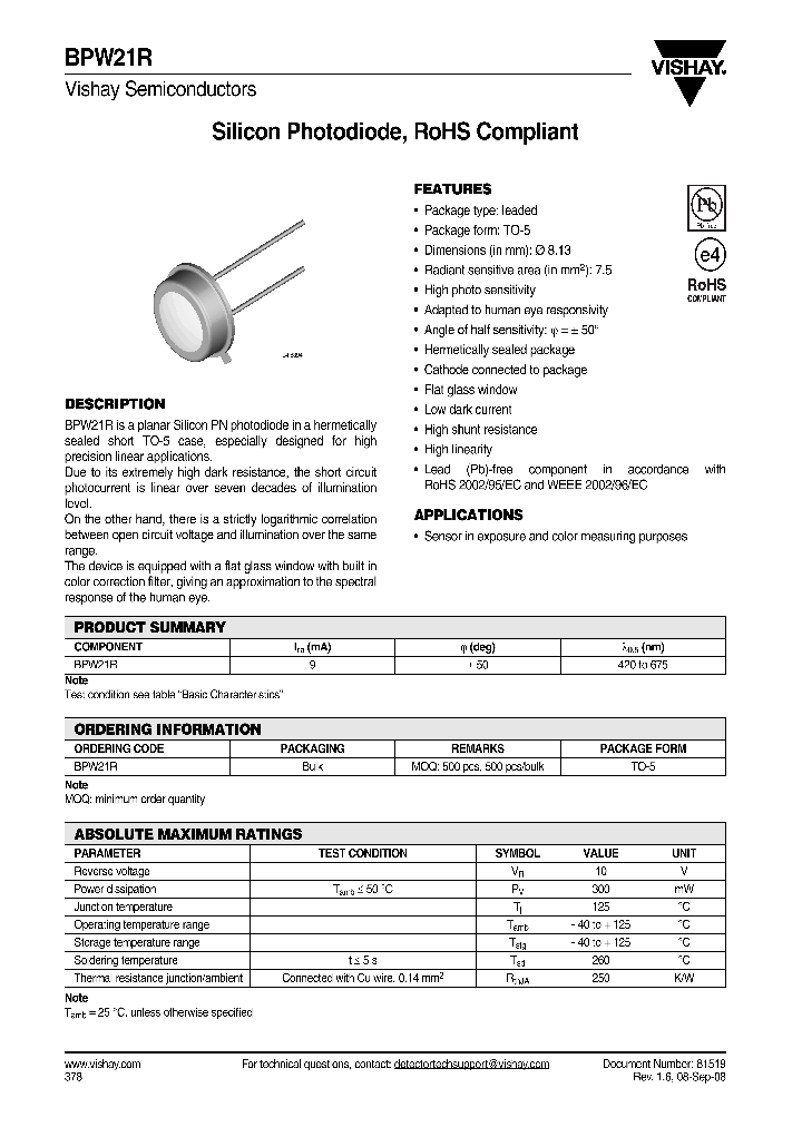 BPW21R_4320908.PDF Datasheet