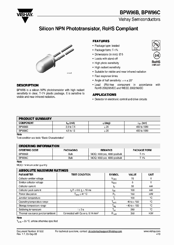 BPW96B_4264357.PDF Datasheet