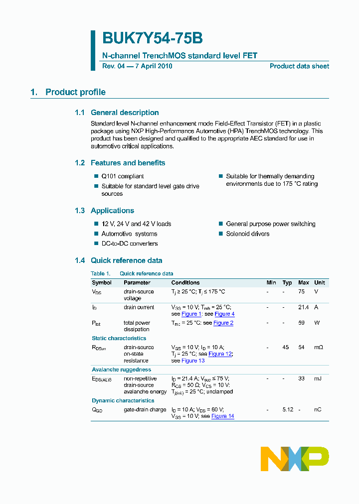 BUK7Y54-75B_4775800.PDF Datasheet