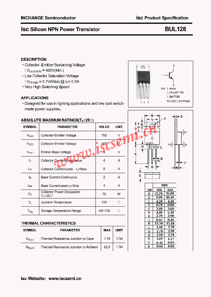 BUL128_4608888.PDF Datasheet