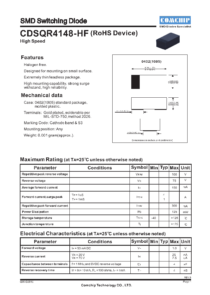 CDSQR4148-HF_4560976.PDF Datasheet