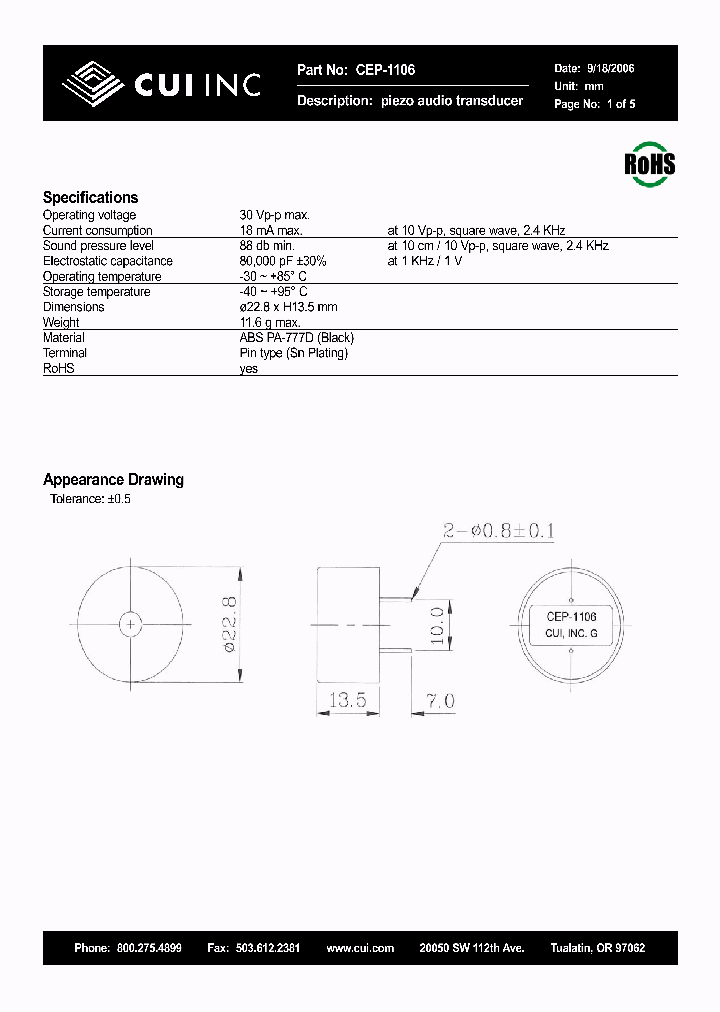CEP-1106_4817734.PDF Datasheet