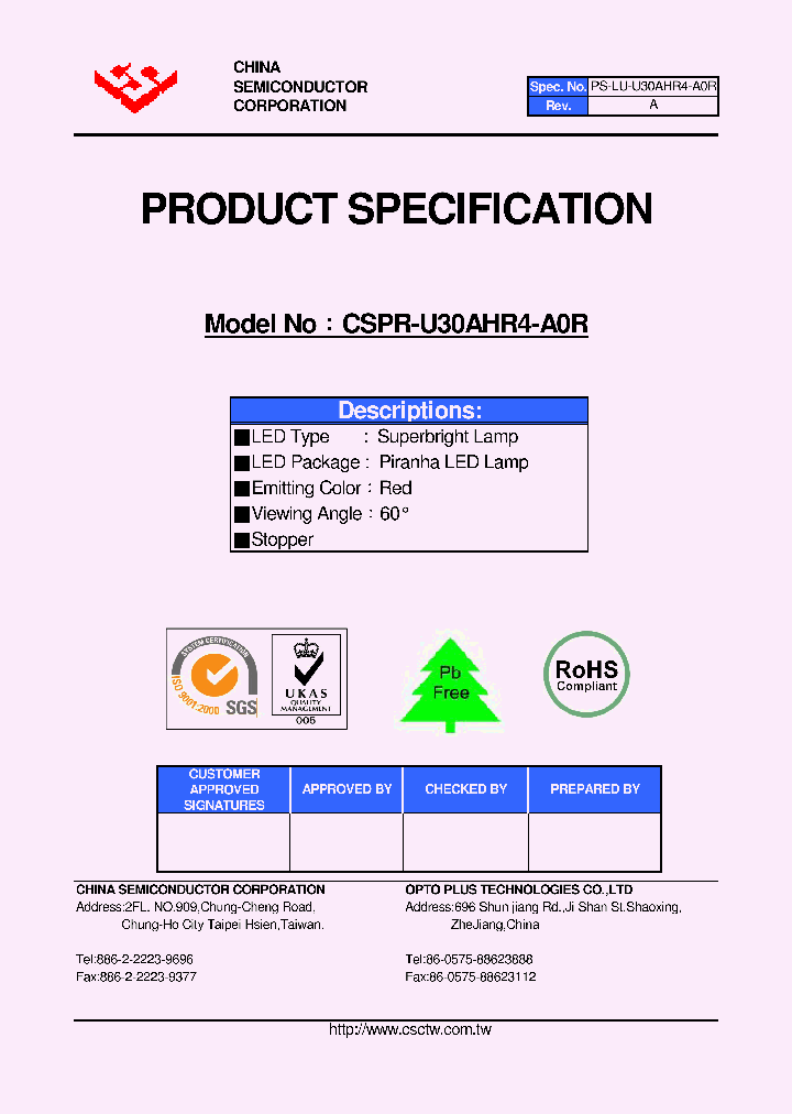 CSPR-U30AHR4-A0R_4737863.PDF Datasheet