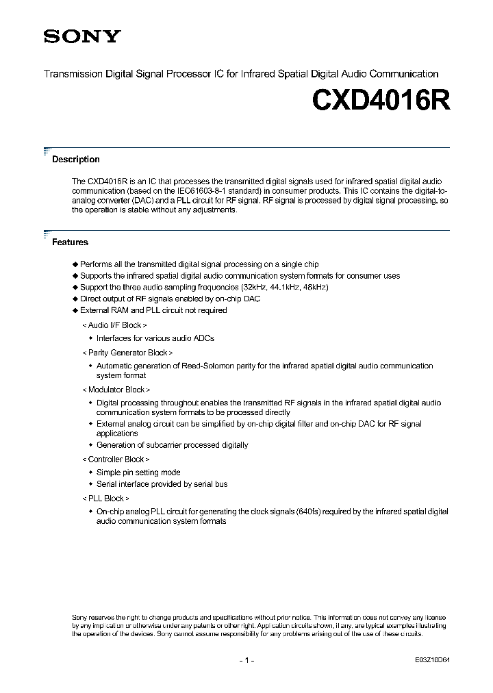 CXD4016R_4459634.PDF Datasheet
