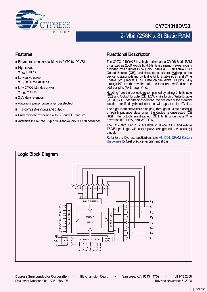 CY7C1010DV33-10VXI_4274019.PDF Datasheet