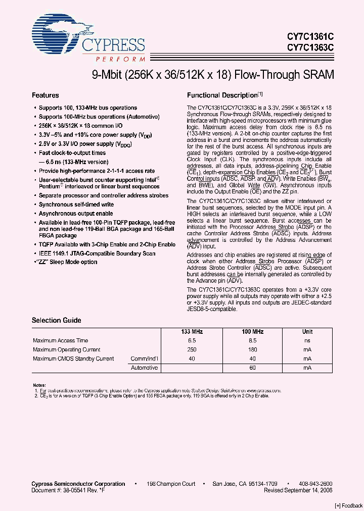 CY7C1363C-100AJXC_4190571.PDF Datasheet