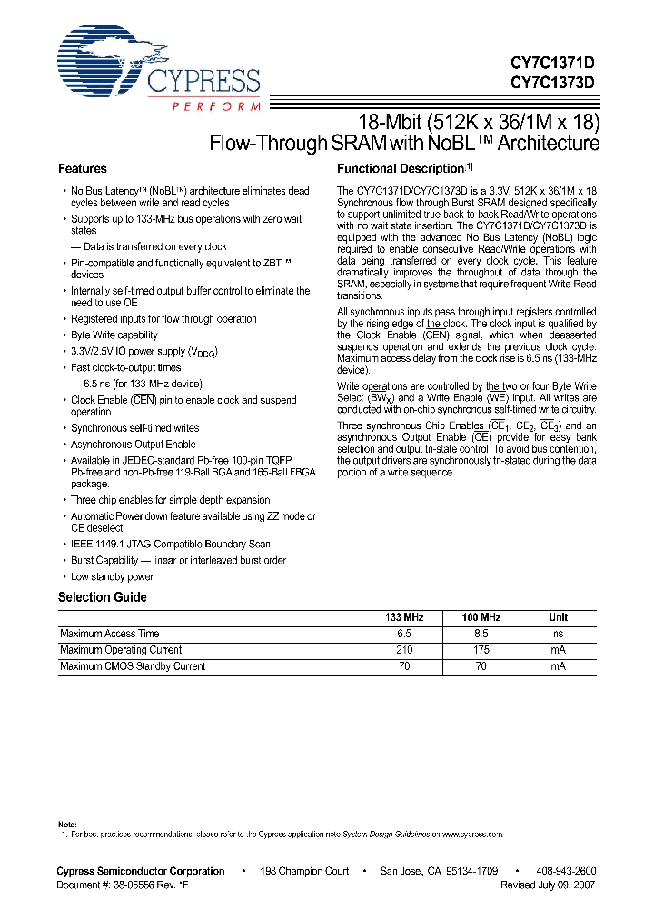 CY7C1371D-100AXC_4185126.PDF Datasheet