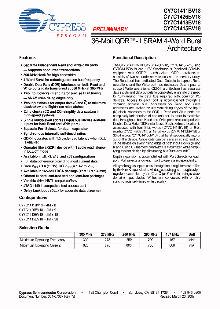 CY7C1426BV18_4828604.PDF Datasheet