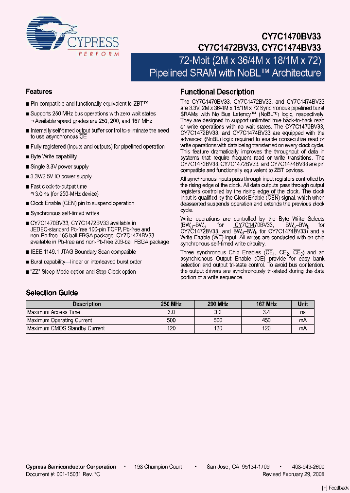 CY7C1472BV33_4220433.PDF Datasheet