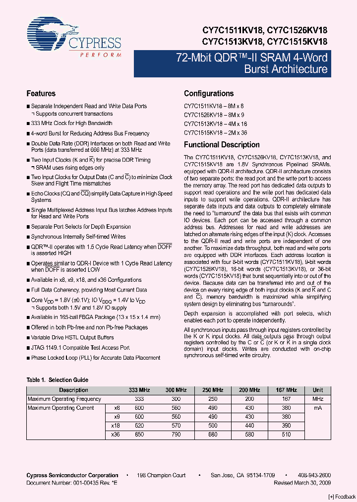 CY7C1515KV18-300BZC_4636031.PDF Datasheet