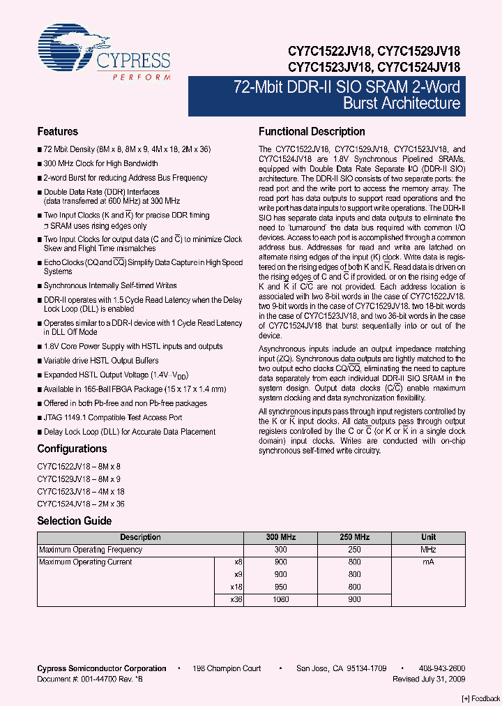 CY7C1529JV18-250BZXC_4487421.PDF Datasheet