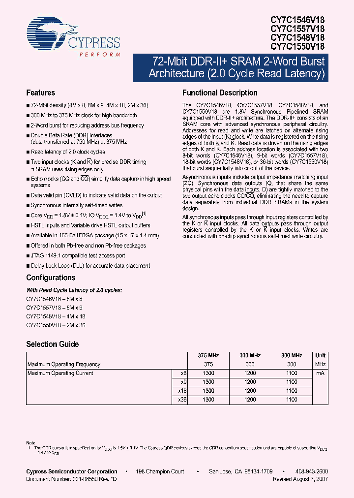 CY7C1550V18-300BZC_4377604.PDF Datasheet