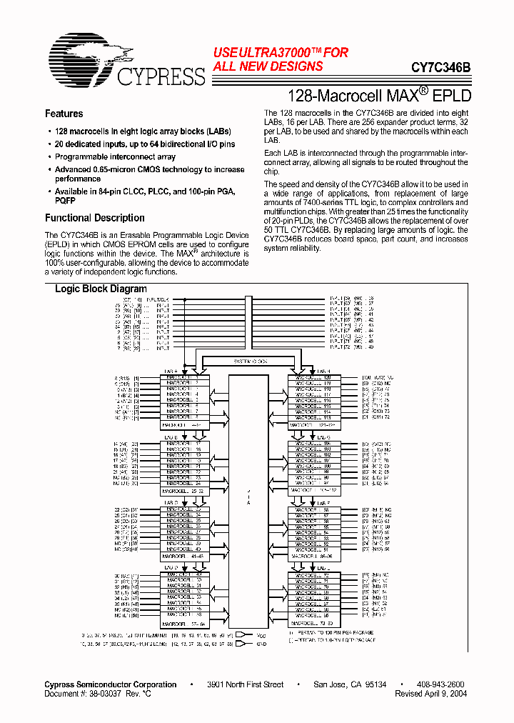 CY7C346B04_4776301.PDF Datasheet