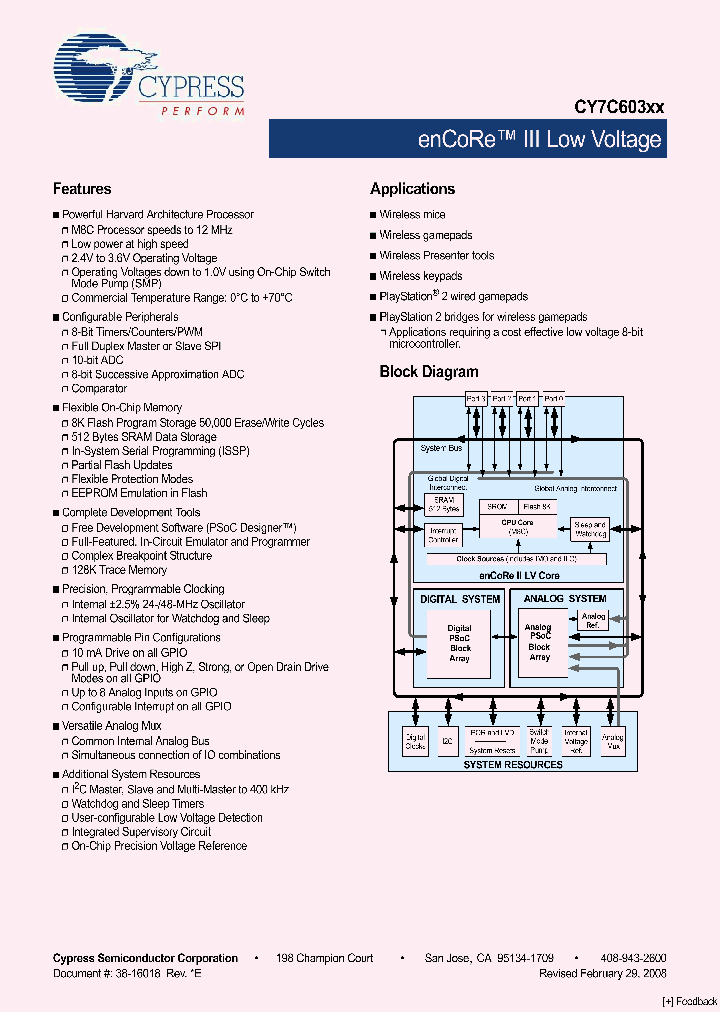 CY7C603XX08_4791624.PDF Datasheet