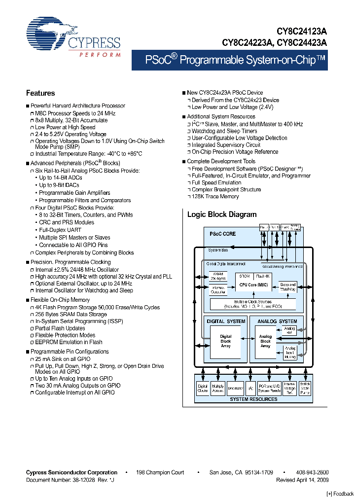 CY8C24123A09_4532424.PDF Datasheet