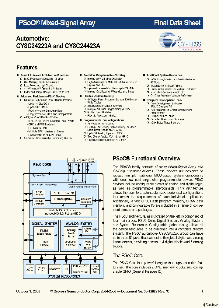 CY8C24223A-12PVXE_4248946.PDF Datasheet