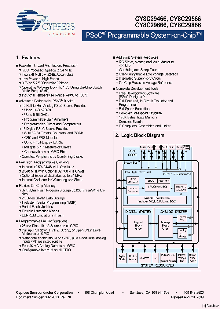 CY8C2946609_4555167.PDF Datasheet