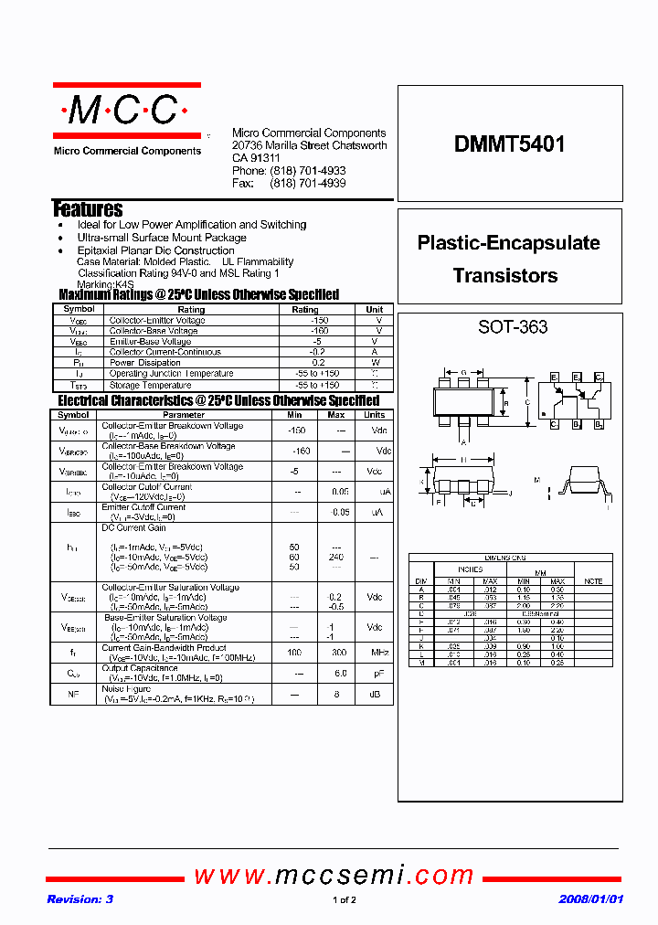 DMMT5401_4849739.PDF Datasheet