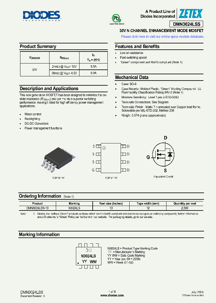 DMN3024LSS_4460860.PDF Datasheet