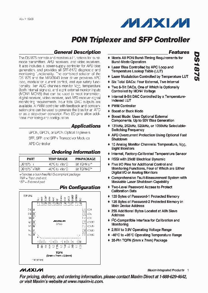 DS1875_4307838.PDF Datasheet