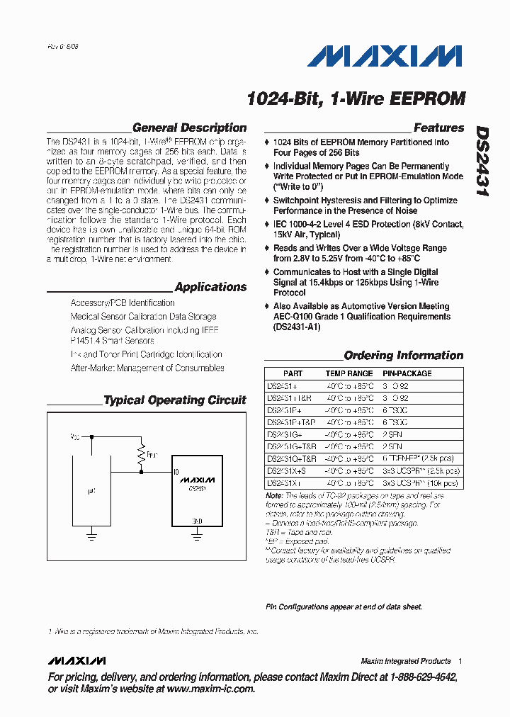 DS2431X_4359424.PDF Datasheet