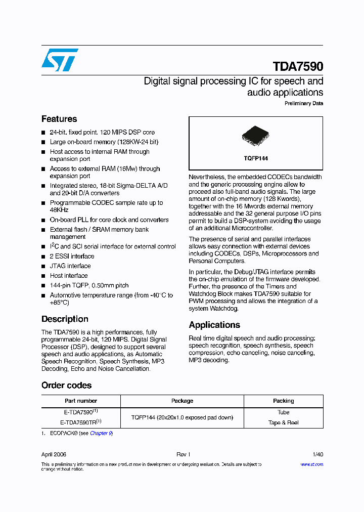 E-TDA7590_4181855.PDF Datasheet