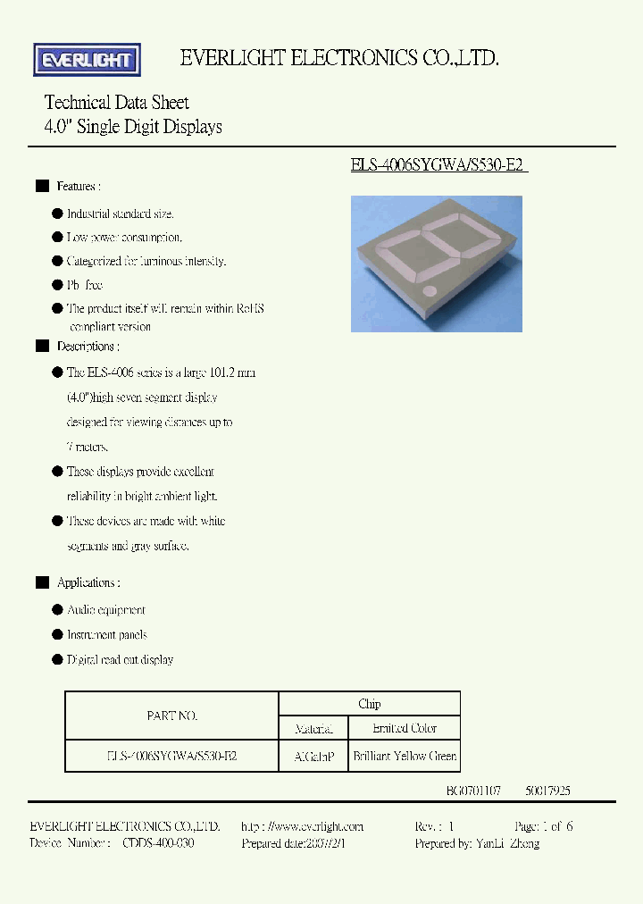 ELS-4006SYGWA_4463749.PDF Datasheet