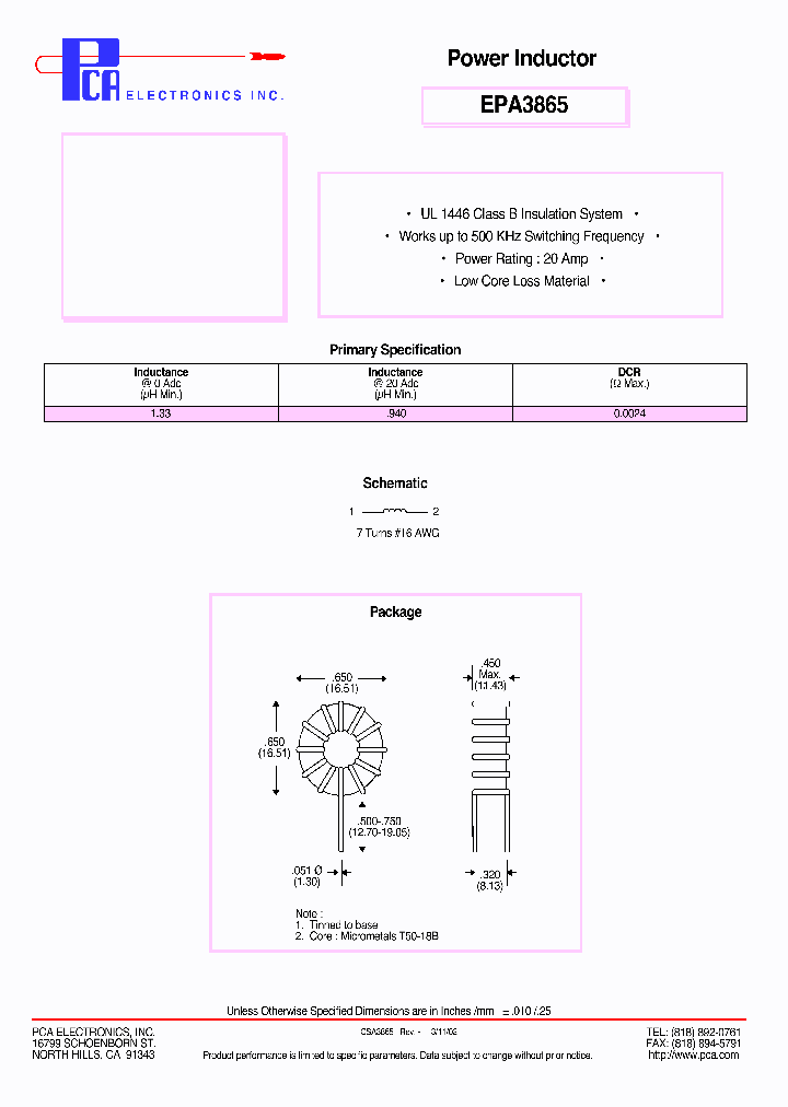 EPA3865_4721325.PDF Datasheet