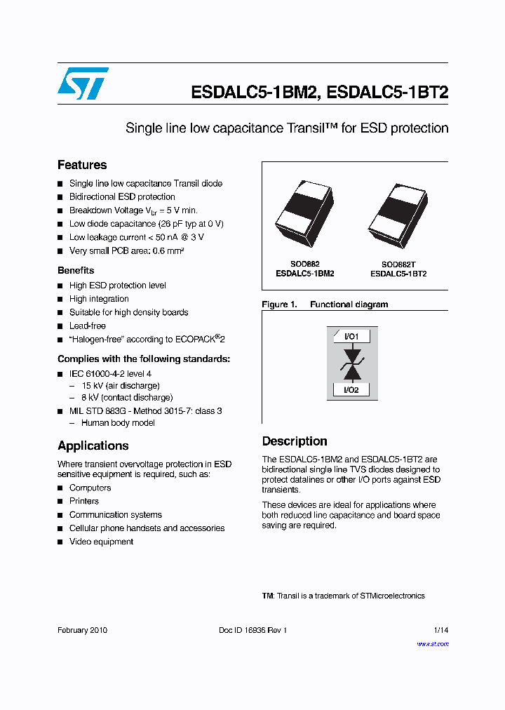 ESDALC5-1BM2_4550445.PDF Datasheet
