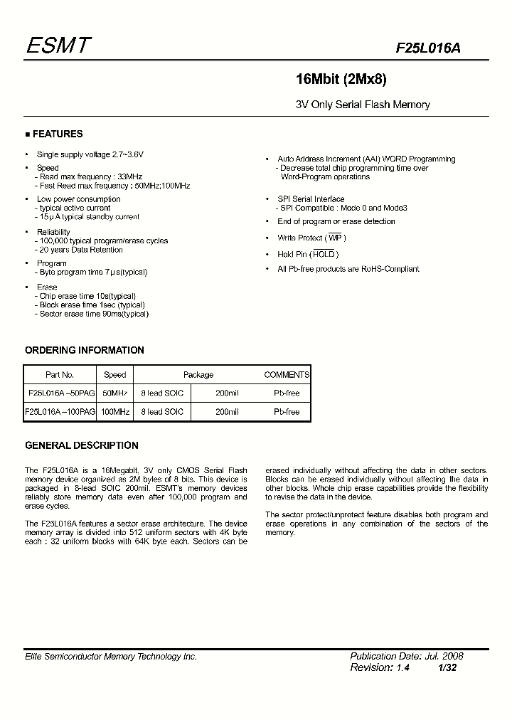 F25L016A08_4625687.PDF Datasheet