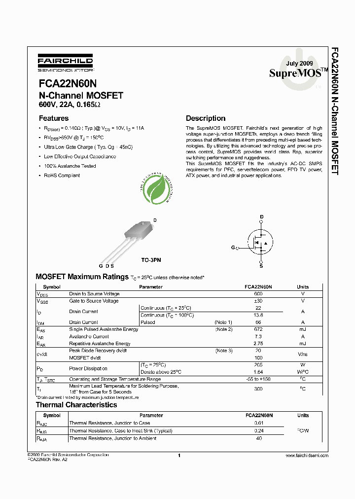FCA22N60N_4604040.PDF Datasheet