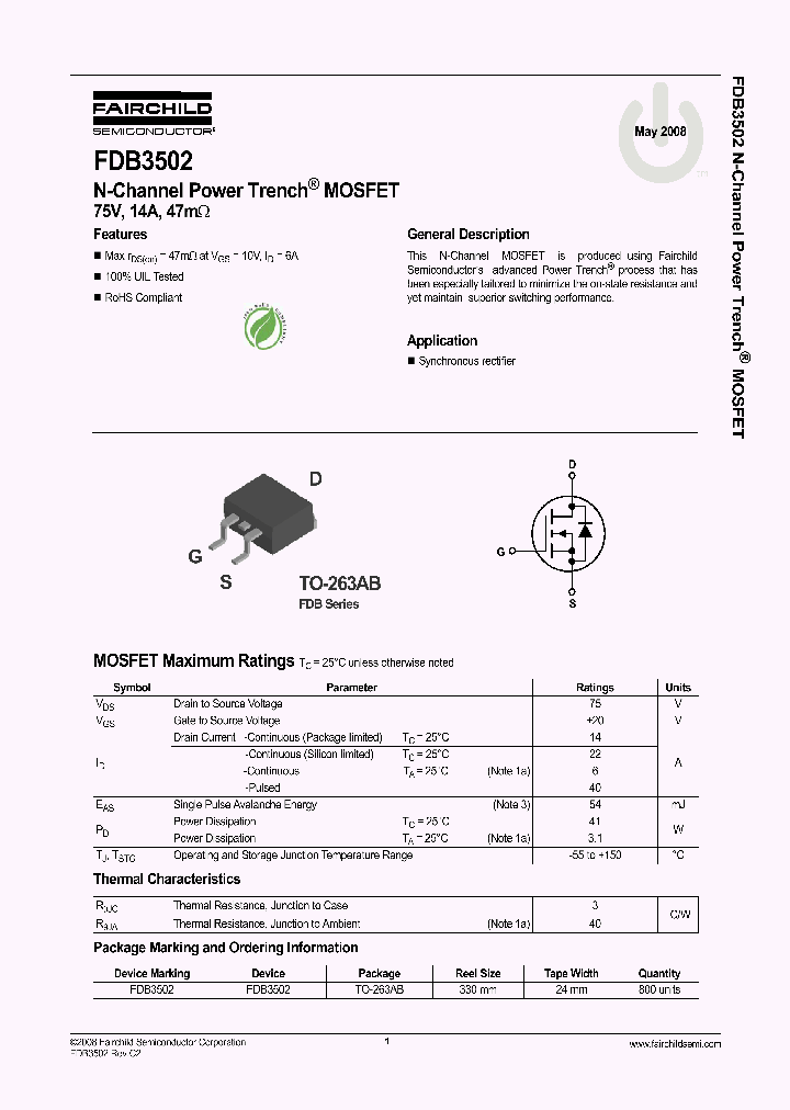 FDB3502_4231137.PDF Datasheet