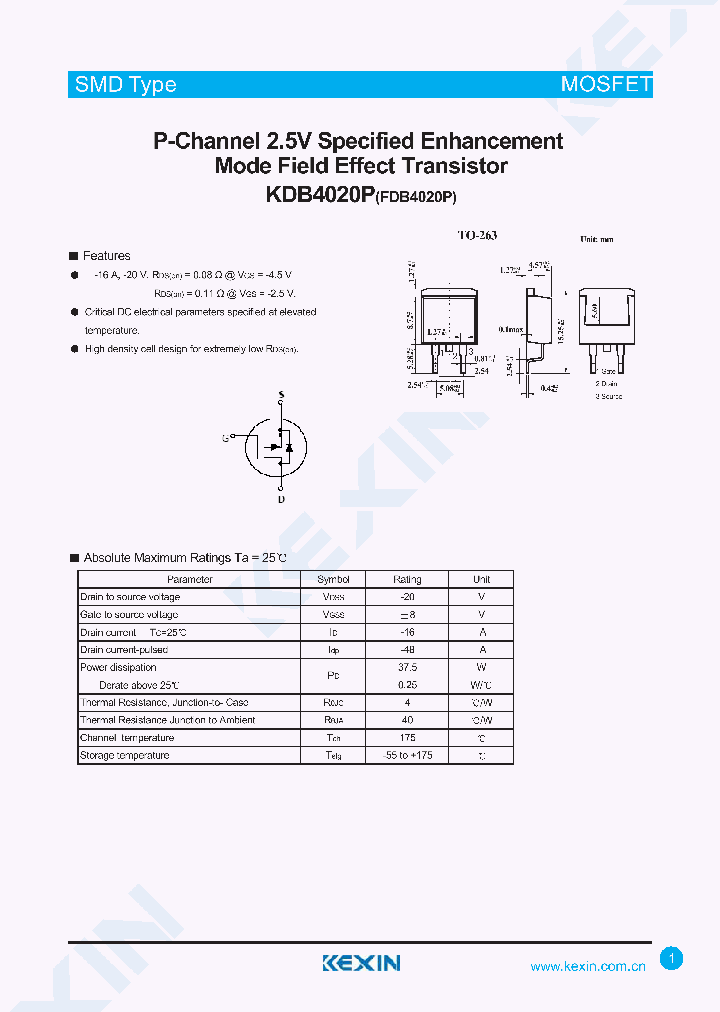 FDB4020P_4377633.PDF Datasheet