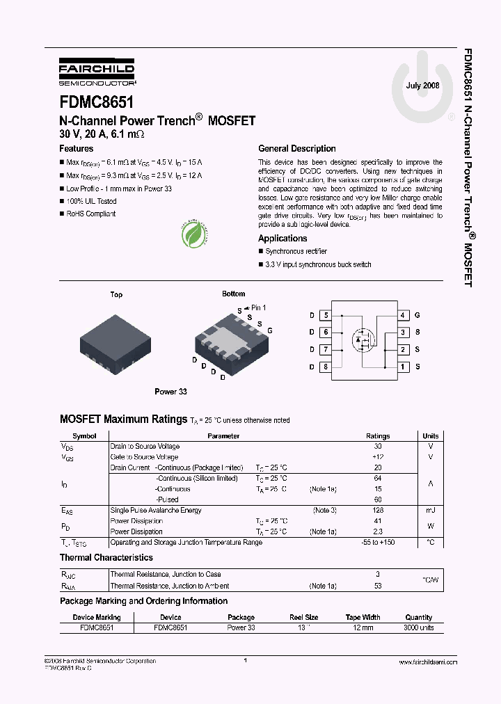 FDMC8651_4303628.PDF Datasheet