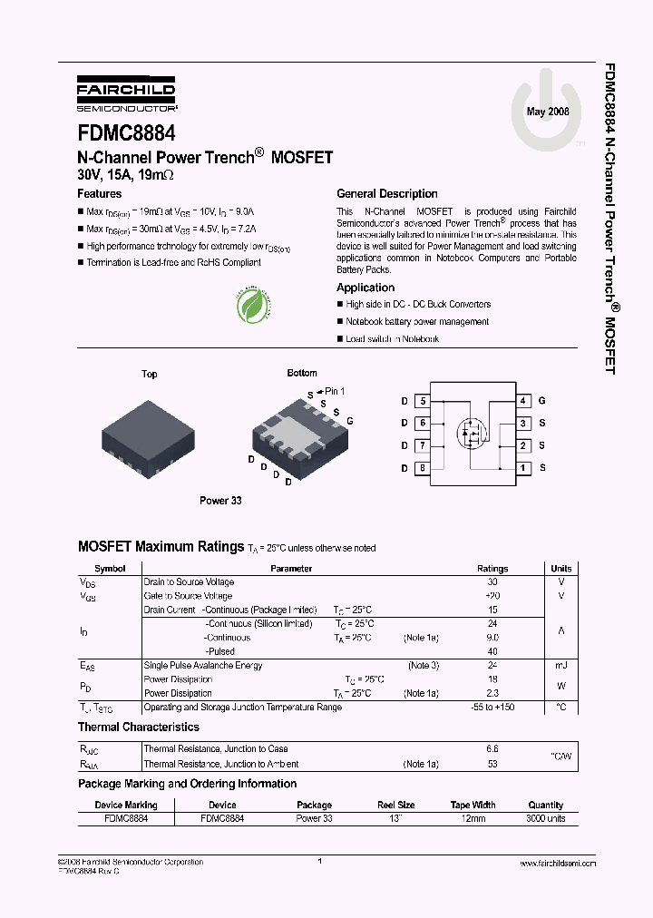 FDMC8884_4549281.PDF Datasheet