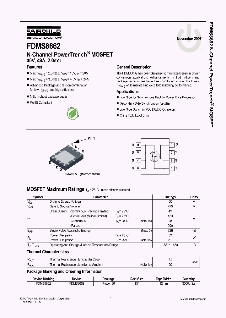 FDMS8662_4695494.PDF Datasheet