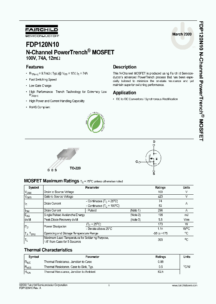 FDP120N10_4781364.PDF Datasheet