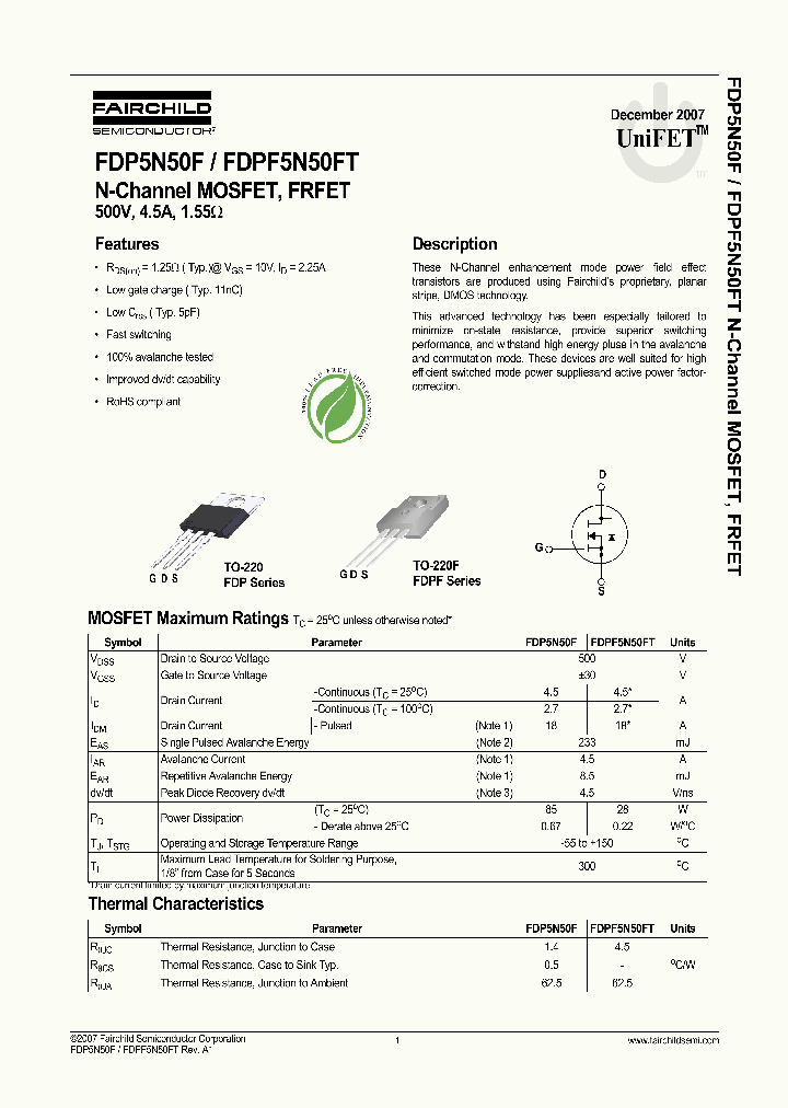 FDPF5N50FT_4792901.PDF Datasheet