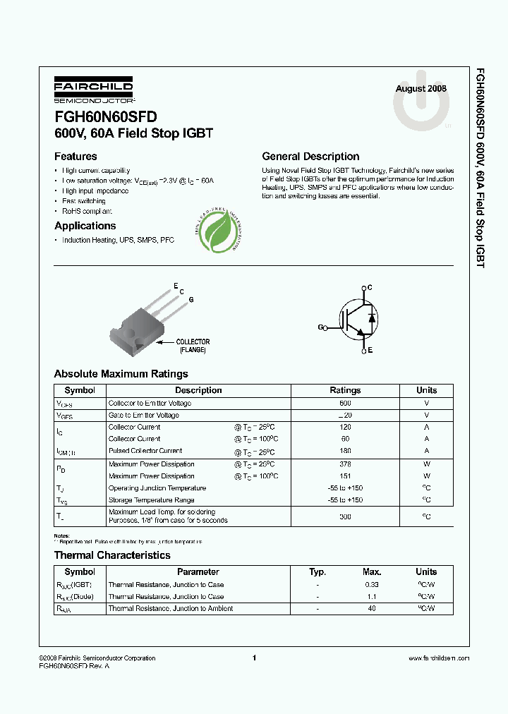 FGH60N60SFD_4720639.PDF Datasheet