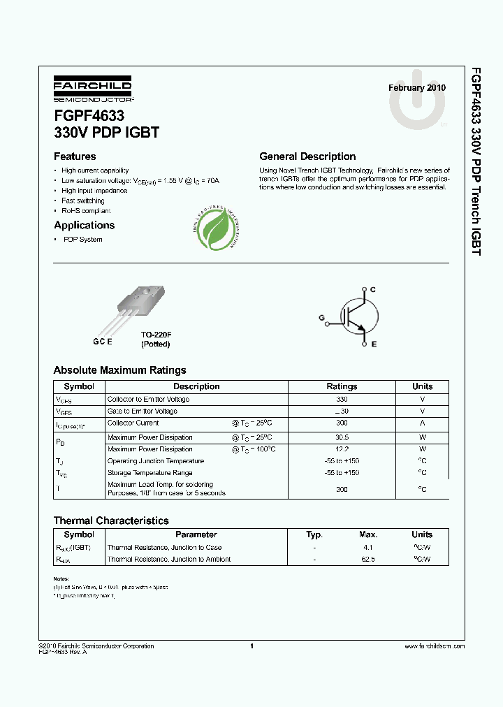 FGPF4633_4629138.PDF Datasheet