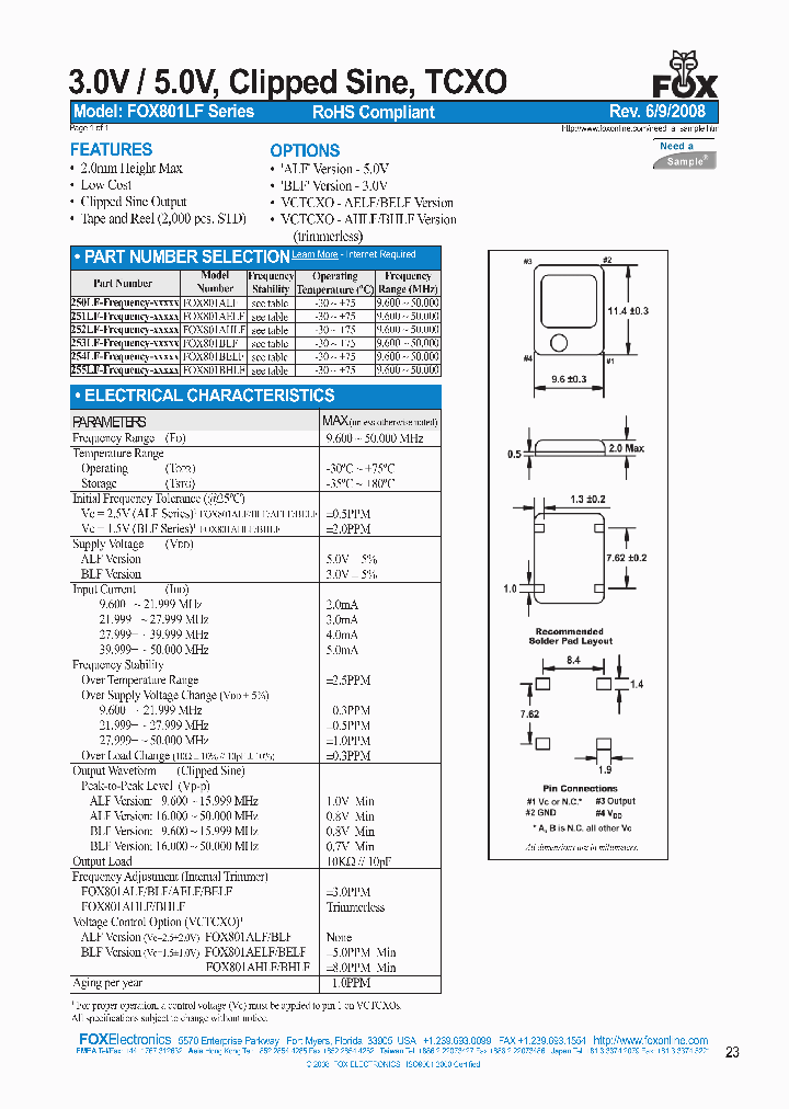 FOX801BELF_4204212.PDF Datasheet