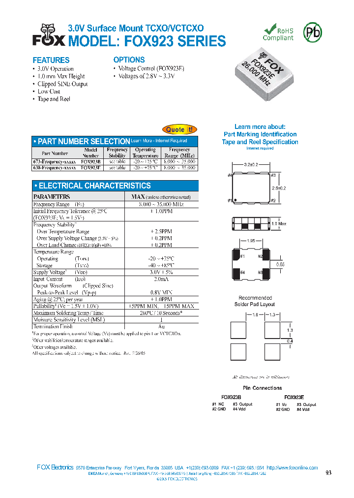 FOX923_4525271.PDF Datasheet