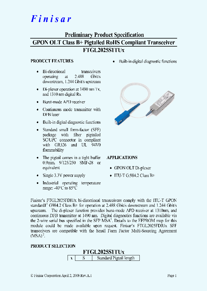 FTGL2025S1TUS_4470152.PDF Datasheet